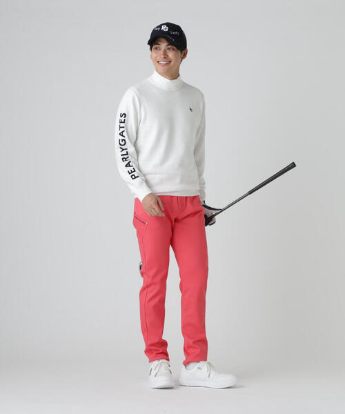 PEARLY GATES】天竺×ストレッチ裏地＆地柄 ツインニット（Tシャツ