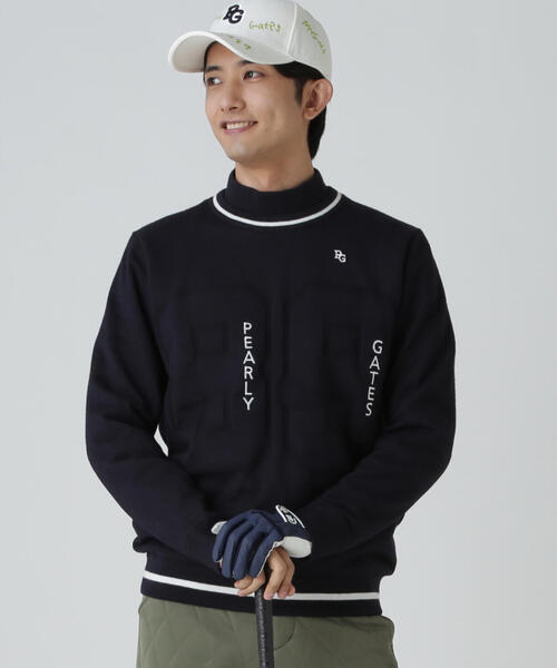 PEARLY GATES】天竺×ストレッチ裏地＆地柄 ツインニット（Tシャツ