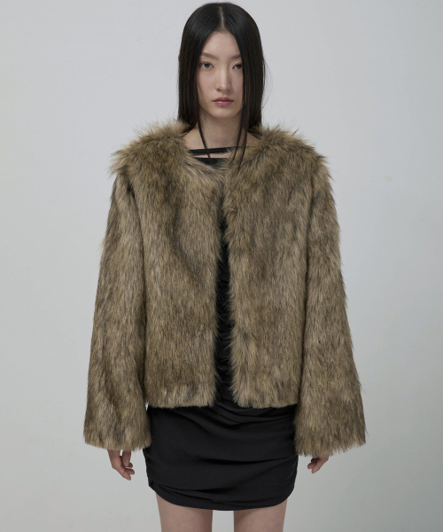 FLAREUP(フレアアップ)の「Fur Jacket (FL-046_Brown)(ムートンコート・レディース・ブラウン・1/2)」の3枚目の写真