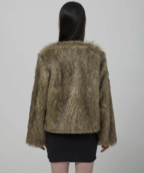 FLAREUP(フレアアップ)の「Fur Jacket (FL-046_Brown)(ムートンコート・レディース・ブラウン・1/2)」の4枚目の写真