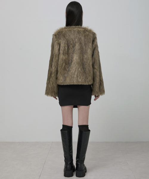 FLAREUP(フレアアップ)の「Fur Jacket (FL-046_Brown)(ムートンコート・レディース・ブラウン・1/2)」の7枚目の写真