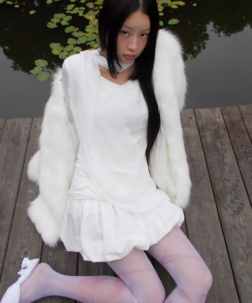 FLAREUP(フレアアップ)の「Fur Jacket (FL-046_Brown)(ムートンコート・レディース・ブラウン・1/2)」の11枚目の写真