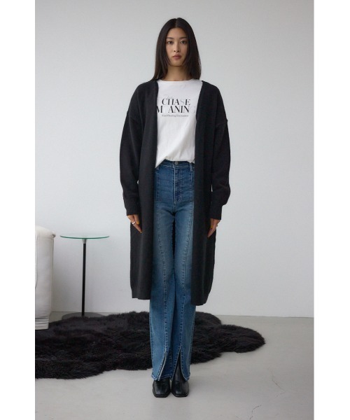 AZUL by moussy（アズールバイマウジー）の「ニットロングカーディガン（カーディガン/ボレロ・レディース・ベージュ/チャコールグレー/ブラック・FREE）」の8枚目の写真