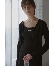 FLOWER WAVE CARDIGAN_BLACK