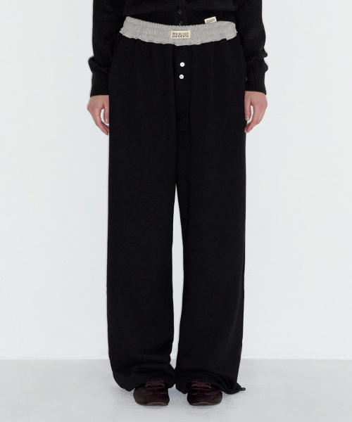 ROCKCAKE(ロックケーキ)の「Waist Layerd 2way Jogger - Black(スウェットパンツ・レディース・その他・SMALL/X-SMALL)」の1枚目の写真