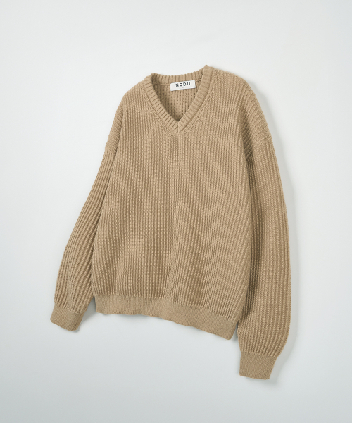 NODU（ノードユー）の「Vネックワッフルエッセンシャルニット [ベージュ]（ニット/セーター・メンズ・その他・MEDIUM/LARGE）」の5枚目の写真