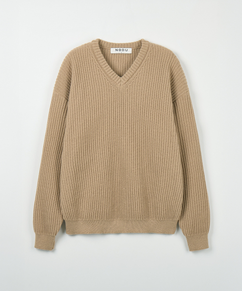 NODU（ノードユー）の「Vネックワッフルエッセンシャルニット [ベージュ]（ニット/セーター・メンズ・その他・MEDIUM/LARGE）」の6枚目の写真