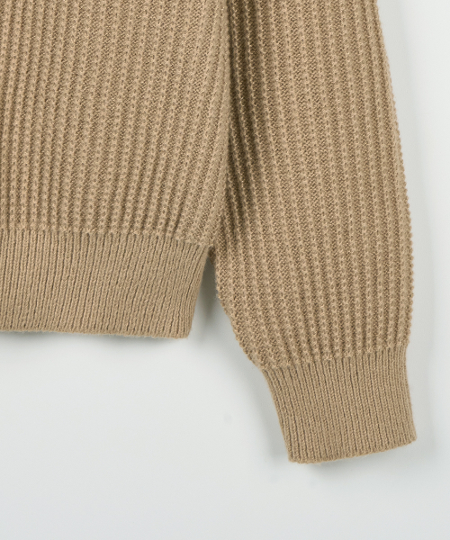 NODU（ノードユー）の「Vネックワッフルエッセンシャルニット [ベージュ]（ニット/セーター・メンズ・その他・MEDIUM/LARGE）」の9枚目の写真