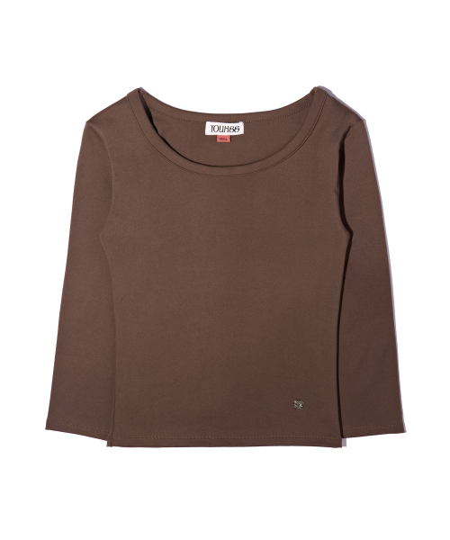 YOUHEE(ユヒ)の「BASIC U-NECK QUARTER SLEEVE BROWN(Tシャツ/カットソー・レディース・その他・SMALL/MEDIUM)」の2枚目の写真