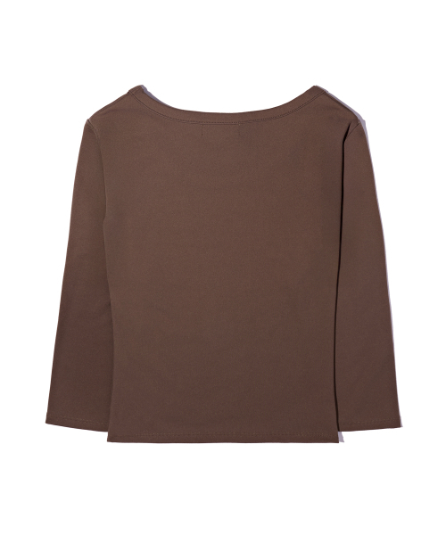 YOUHEE(ユヒ)の「BASIC U-NECK QUARTER SLEEVE BROWN(Tシャツ/カットソー・レディース・その他・SMALL/MEDIUM)」の3枚目の写真