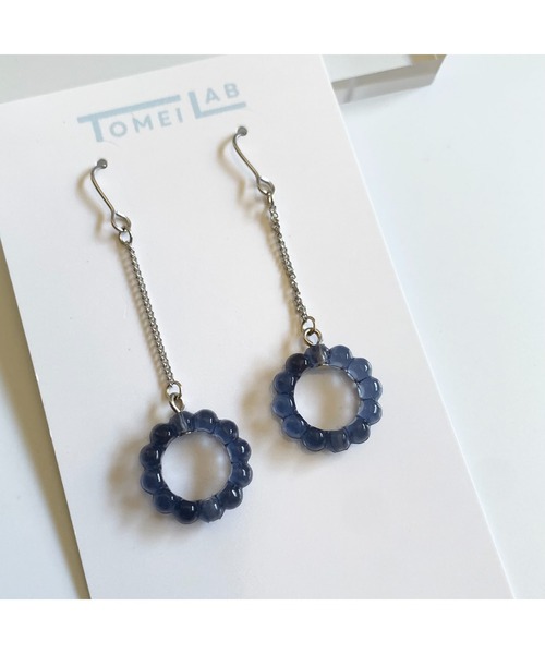tone(トーン)の「【TOMEI LAB】バブル 揺れる クリア ピアス(MA)(ピアス(両耳用)・レディース・クリア/パープル系その他・FREE)」の1枚目の写真