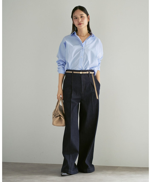 Noble(ノーブル)の「デニムライクスラックス(デニムパンツ・レディース・ネイビー・38/36)」の3枚目の写真