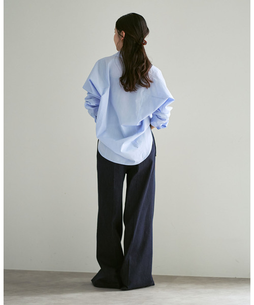 Noble(ノーブル)の「デニムライクスラックス(デニムパンツ・レディース・ネイビー・38/36)」の4枚目の写真