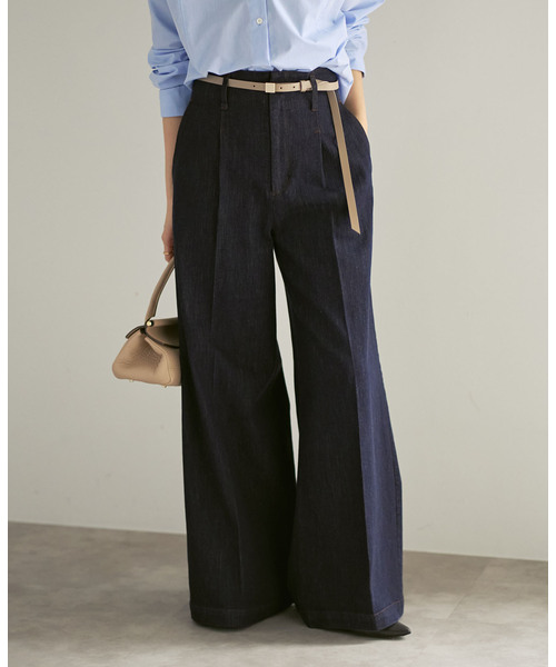 Noble(ノーブル)の「デニムライクスラックス(デニムパンツ・レディース・ネイビー・38/36)」の5枚目の写真