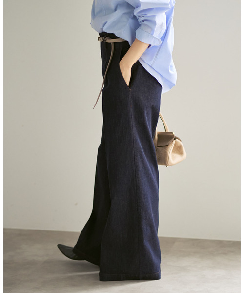 Noble(ノーブル)の「デニムライクスラックス(デニムパンツ・レディース・ネイビー・38/36)」の6枚目の写真