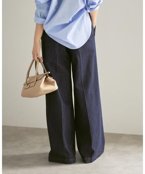 Noble(ノーブル)の「デニムライクスラックス(デニムパンツ・レディース・ネイビー・38/36)」の7枚目の写真