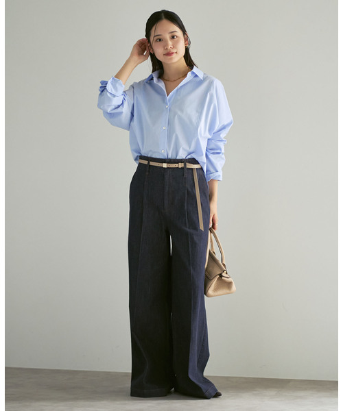 Noble(ノーブル)の「デニムライクスラックス(デニムパンツ・レディース・ネイビー・38/36)」の8枚目の写真