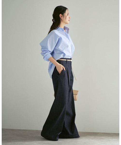 Noble(ノーブル)の「デニムライクスラックス(デニムパンツ・レディース・ネイビー・38/36)」の9枚目の写真