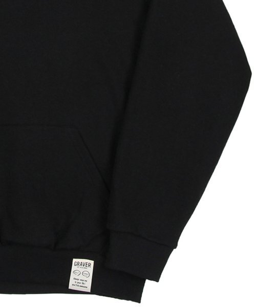GRAVER（グレーバー）の「[UNISEX]スモールフラワーベアフェイス刺繍スマイルフードティー_ブラック（パーカー・レディース・ブラック・SMALL/MEDIUM/LARGE/X-LARGE）」の5枚目の写真