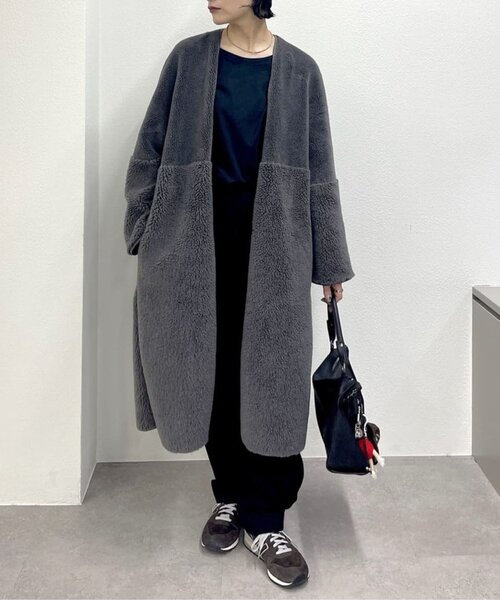 ear PAPILLONNER（イアパピヨネ）の「ボアロングコート【SUM1 STYLE