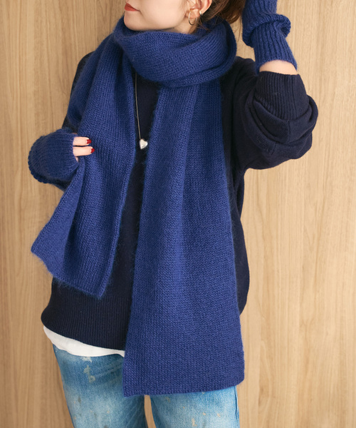 Spick & Span（スピックアンドスパン）の「a&m アルパカミックスニットマフラー（マフラー・レディース・グレー/イエロー/ブルー系その他・FREE）」の3枚目の写真