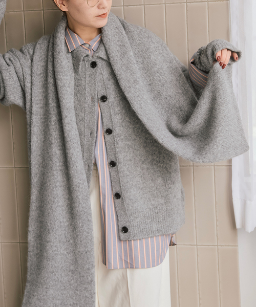 Spick & Span（スピックアンドスパン）の「a&m アルパカミックスニットマフラー（マフラー・レディース・グレー/イエロー/ブルー系その他・FREE）」の5枚目の写真