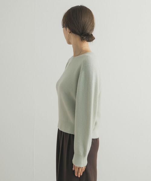 URBAN RESEARCH DOORS（アーバンリサーチドアーズ）の「ウールコンパクトクルーネックプルオーバー（ニット/セーター・レディース・ダークグレー/ミント/ピンク・MEDIUM）」の5枚目の写真