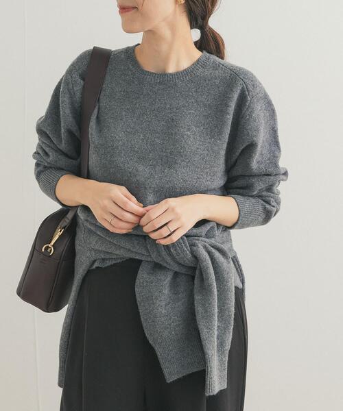 URBAN RESEARCH DOORS（アーバンリサーチドアーズ）の「ウールコンパクトクルーネックプルオーバー（ニット/セーター・レディース・ダークグレー/ミント/ピンク・MEDIUM）」の14枚目の写真