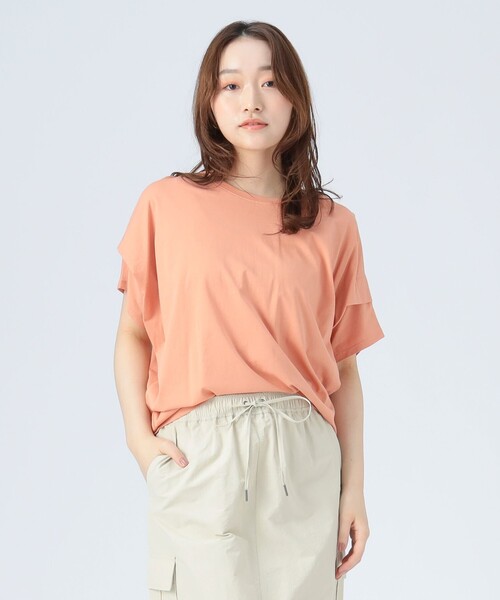BEAMS HEART(ビームスハート)の「ビッグタック プルオーバー(Tシャツ/カットソー・レディース・オレンジ/オフホワイト/ブルー/チャコールグレー・FREE)」の4枚目の写真