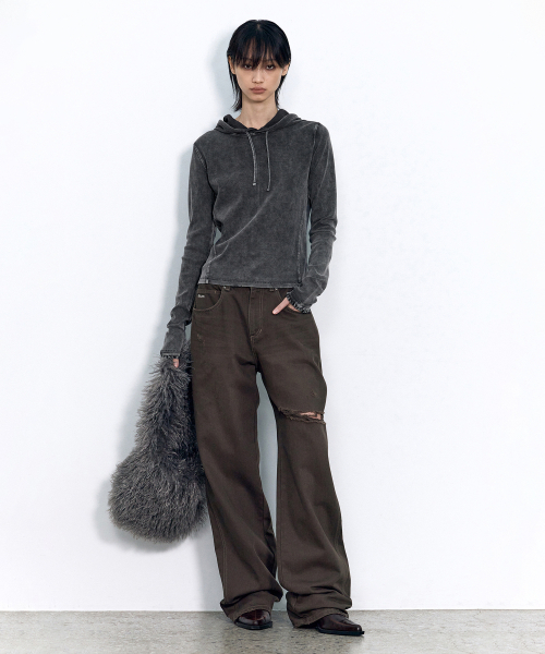INSILENCE WOMEN(インサイレンスウーマン)の「ワンスリットストレートデニム ブラウン(デニムパンツ・レディース・その他・X-SMALL/MEDIUM/SMALL)」の1枚目の写真