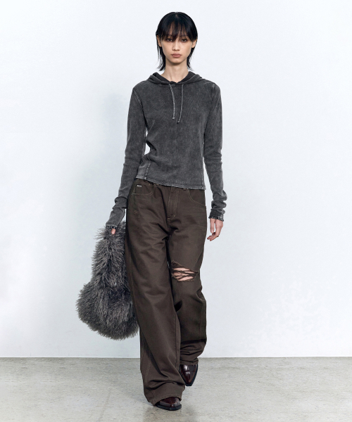 INSILENCE WOMEN(インサイレンスウーマン)の「ワンスリットストレートデニム ブラウン(デニムパンツ・レディース・その他・X-SMALL/MEDIUM/SMALL)」の5枚目の写真