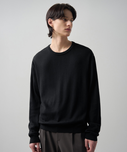 DRAW FIT（ドローフィット）の「シルクラウンドプルオーバーニット [チャコール]（ニット/セーター・メンズ・その他・MEDIUM/LARGE/X-LARGE）」の2枚目の写真