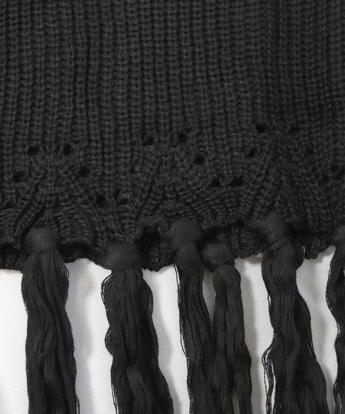 OSYAREVO（オシャレボ）の「フリンジ キャミソール ニット トップス ベスト レディース（ベスト・レディース・グレー/ブラック/ホワイト・ONESIZE）」の9枚目の写真