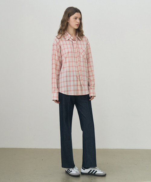 DRAWFIT WOMEN（ドローフィットウーマン）の「フロータータンチェックタイシャツ[PINK]（シャツ/ブラウス・レディース・その他・SMALL/MEDIUM）」の3枚目の写真