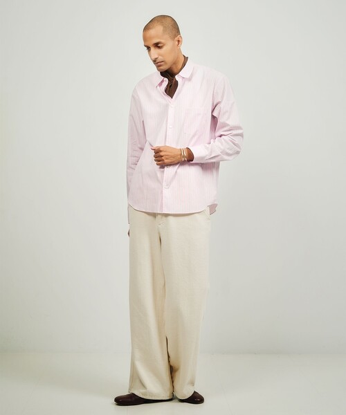 QUATTROCCHI（クアトロッキ）の「QUATTROCCHI / ストライプ シグネチャー シャツ（シャツ/ブラウス・メンズ・ブルー/ピンク・SMALL/MEDIUM/LARGE）」の3枚目の写真