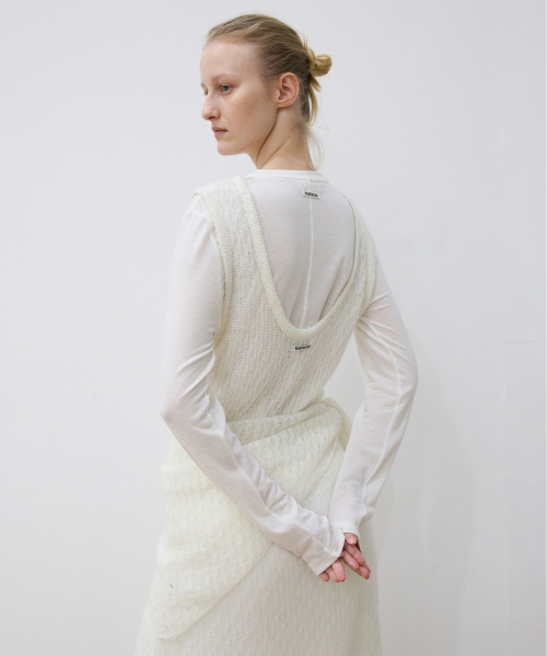LEVAR（レバー）の「Crochet Eyelet Knit Dress - Cream（ワンピース・レディース・その他・F）」の4枚目の写真