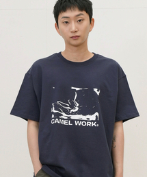 CAMEL WORK（キャメルワーク）の「バウンスドボール半袖Tシャツ（ネイビー）（Tシャツ/カットソー）」