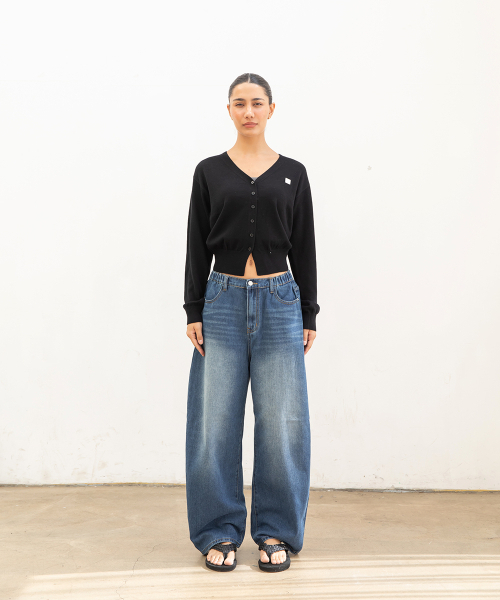 CHAMBROS（チャンブロス）の「ウィメンズカーブドウォッシングバンディングデニムパンツ[ベーシックブルー]（デニムパンツ・レディース・その他・LARGE/SMALL/MEDIUM）」の3枚目の写真