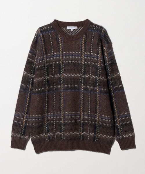 A DAY IN THE LIFE UNITED ARROWS(アデイインザライフユナイテッドアローズ)の「シャギー チェック ニット-ウォッシャブル-<A DAY IN THE LIFE>(ニット/セーター・メンズ・ネイビー/ダークブラウン・L/M)」の2枚目の写真