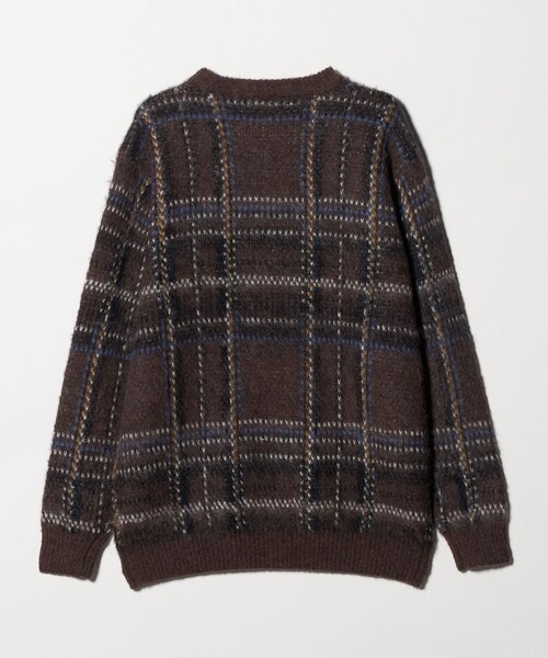 A DAY IN THE LIFE UNITED ARROWS(アデイインザライフユナイテッドアローズ)の「シャギー チェック ニット-ウォッシャブル-<A DAY IN THE LIFE>(ニット/セーター・メンズ・ネイビー/ダークブラウン・L/M)」の3枚目の写真