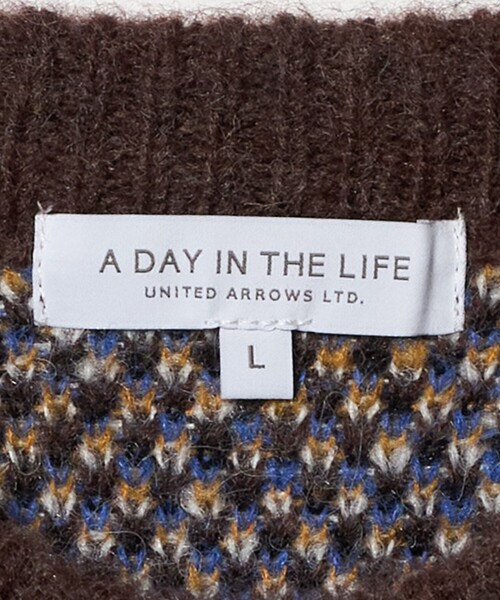 A DAY IN THE LIFE UNITED ARROWS(アデイインザライフユナイテッドアローズ)の「シャギー チェック ニット-ウォッシャブル-<A DAY IN THE LIFE>(ニット/セーター・メンズ・ネイビー/ダークブラウン・L/M)」の11枚目の写真