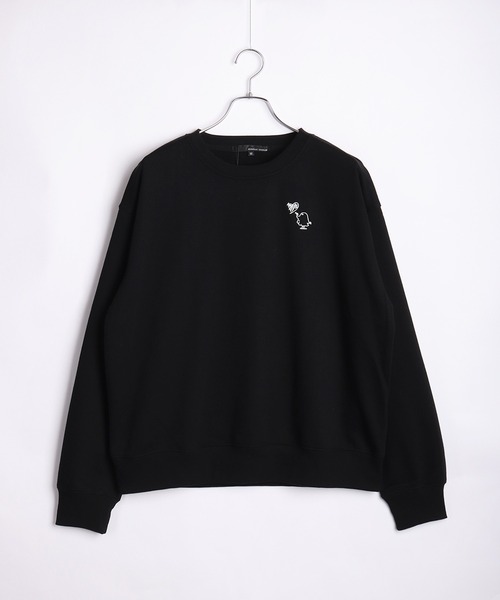 WESTSEA(ウエストシー)の「GHOST/ゴースト 裏毛 歯ブラシ刺繍 長袖トレーナー(スウェット・メンズ・ブラック/ホワイト・M/L)」の3枚目の写真