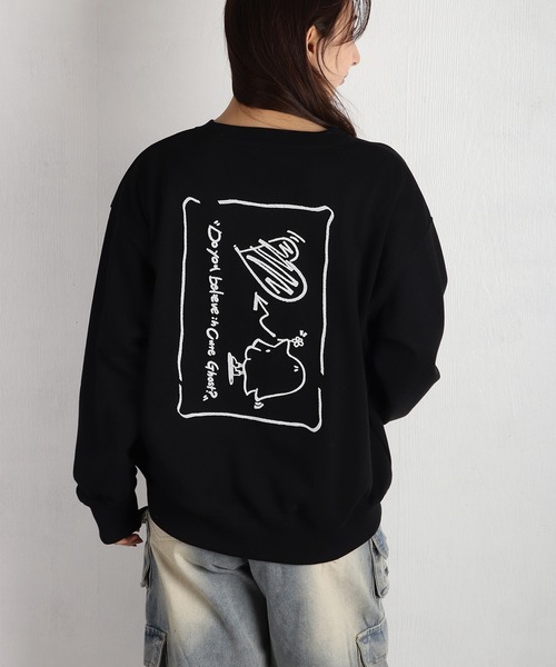 WESTSEA(ウエストシー)の「GHOST/ゴースト 裏毛 歯ブラシ刺繍 長袖トレーナー(スウェット・メンズ・ブラック/ホワイト・M/L)」の14枚目の写真