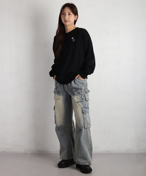 WESTSEA(ウエストシー)の「GHOST/ゴースト 裏毛 歯ブラシ刺繍 長袖トレーナー(スウェット・メンズ・ブラック/ホワイト・M/L)」の18枚目の写真