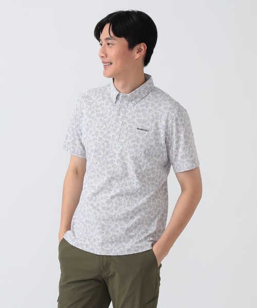 BEAMS GOLF(ビームスゴルフ)の「PURPLE LABEL / シャドーフラワー ジャカード ボタンダウンシャツ (接触冷感・吸水速乾・UVカット)(ポロシャツ・メンズ・ホワイト/ネイビー・MEDIUM/LARGE/X-LARGE/SMALL)」の5枚目の写真