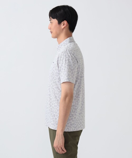 BEAMS GOLF(ビームスゴルフ)の「PURPLE LABEL / シャドーフラワー ジャカード ボタンダウンシャツ (接触冷感・吸水速乾・UVカット)(ポロシャツ・メンズ・ホワイト/ネイビー・MEDIUM/LARGE/X-LARGE/SMALL)」の6枚目の写真