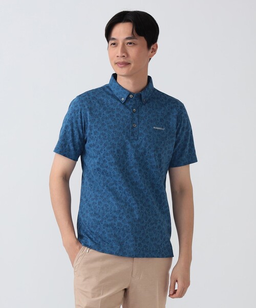 BEAMS GOLF(ビームスゴルフ)の「PURPLE LABEL / シャドーフラワー ジャカード ボタンダウンシャツ (接触冷感・吸水速乾・UVカット)(ポロシャツ・メンズ・ホワイト/ネイビー・MEDIUM/LARGE/X-LARGE/SMALL)」の11枚目の写真