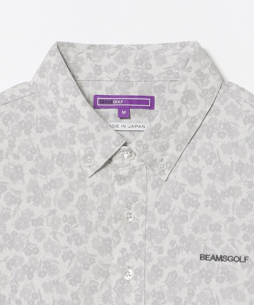 BEAMS GOLF(ビームスゴルフ)の「PURPLE LABEL / シャドーフラワー ジャカード ボタンダウンシャツ (接触冷感・吸水速乾・UVカット)(ポロシャツ・メンズ・ホワイト/ネイビー・MEDIUM/LARGE/X-LARGE/SMALL)」の13枚目の写真