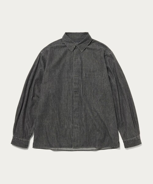 green label relaxing（グリーンレーベルリラクシング）の「フェード デニム マイン レギュラーカラー シャツ（シャツ/ブラウス・メンズ・ダークグレー/ネイビー・S/M/L/XL）」の4枚目の写真