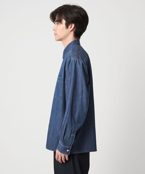 green label relaxing（グリーンレーベルリラクシング）の「フェード デニム マイン レギュラーカラー シャツ（シャツ/ブラウス・メンズ・ダークグレー/ネイビー・S/M/L/XL）」の10枚目の写真